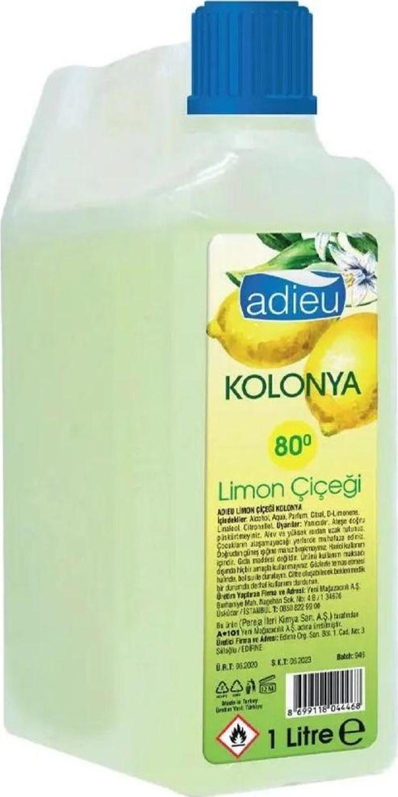 Limon Çiçeği Kolonyası 80 Derece 1000Ml