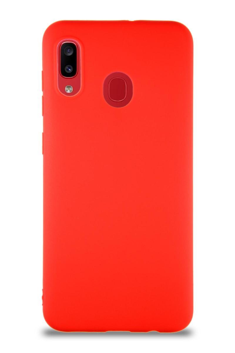 KZY İletişim Samsung Galaxy A30 Kılıf Soft Premier Renkli Silikon Kapak - Kırmızı