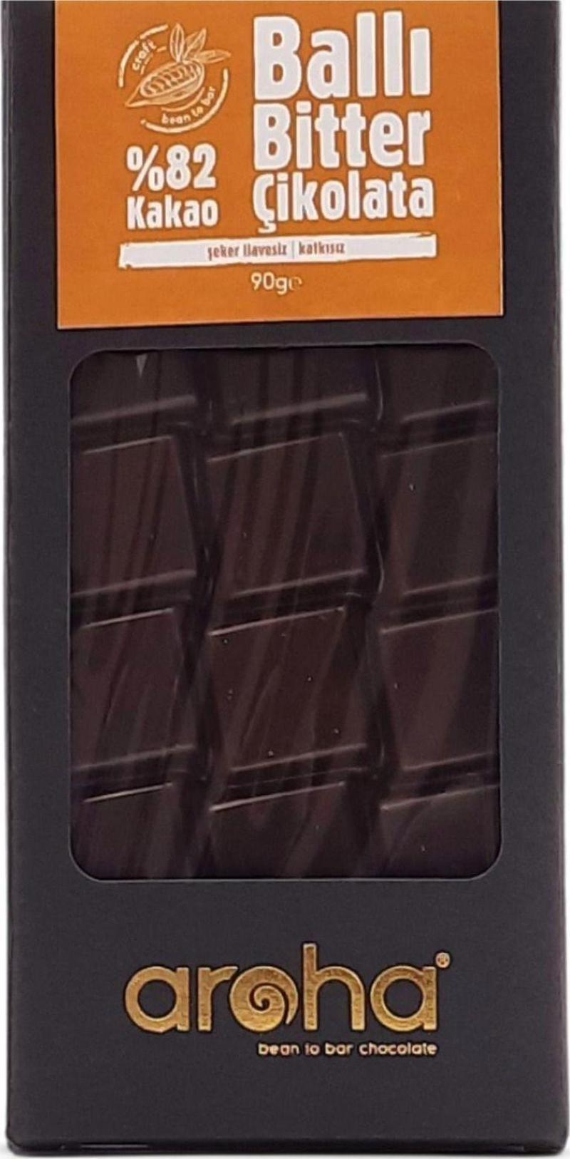 Single Origin Ghana-Şekersiz Glutensiz Ballı Bitter Çikolata. %82 Kakao. 80 Gr.