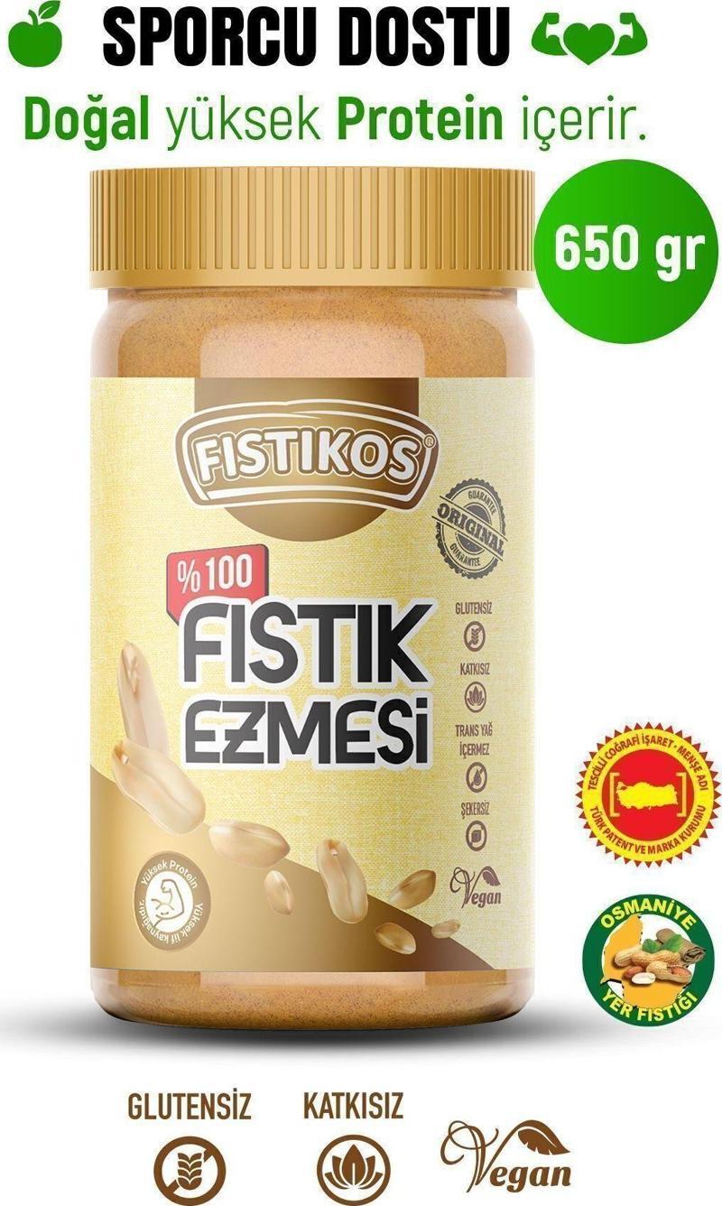 %100 Şekersiz Yer Fıstığı Ezmesi 650 G