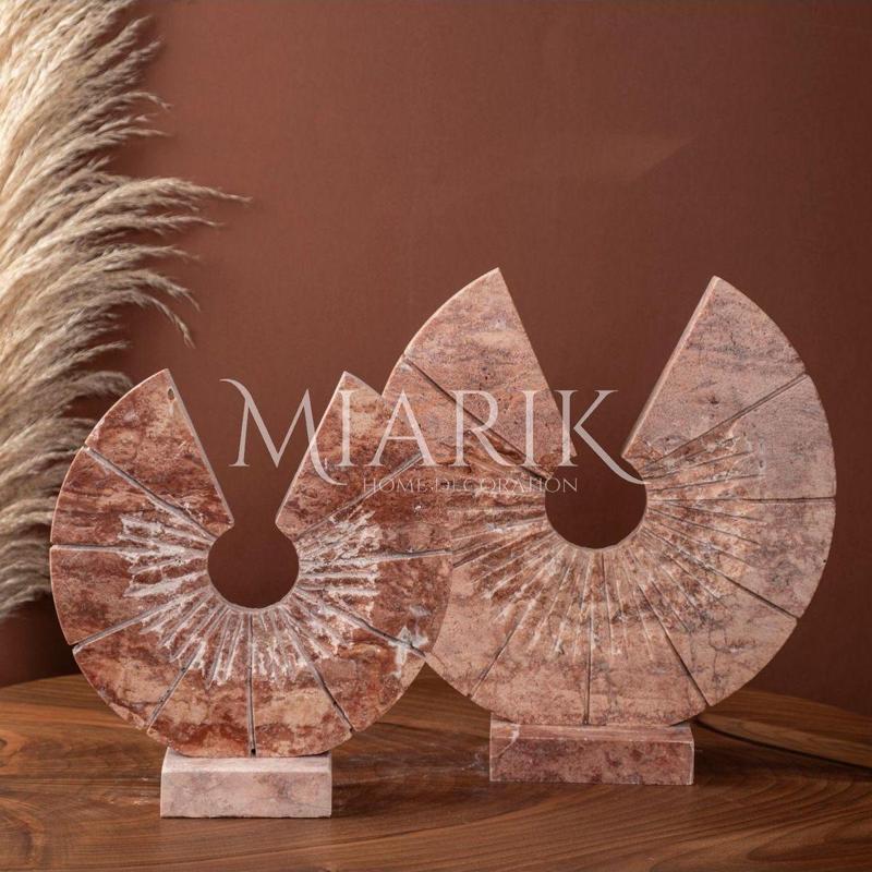Miarik Design & Dekorasyon Dekoratif Yarim Ay Mermer 2'li Obje