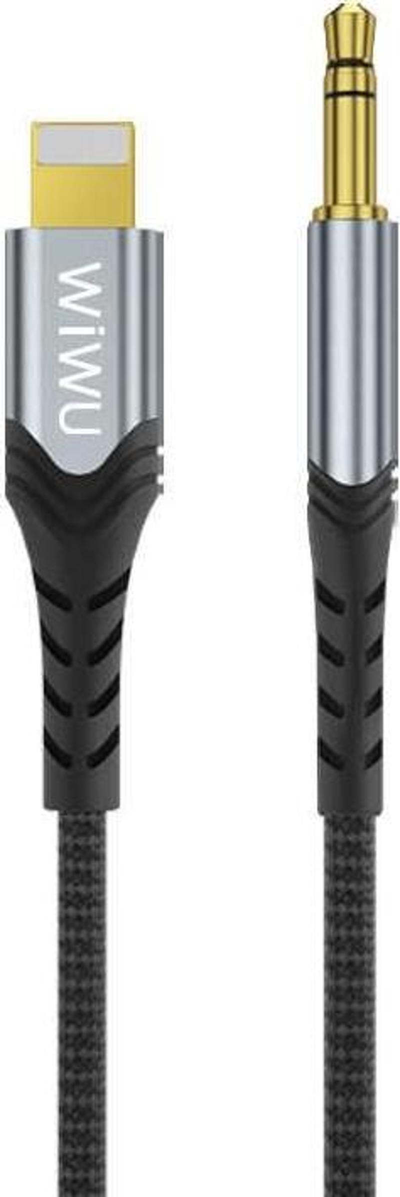 YP02 Lightning Aux Kablo 3.5 mm Ses Kablosu 150 cm Tak & Çalıştır Sağlam Naylon Örgü