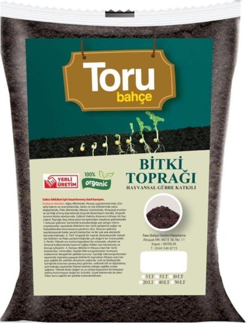 Toru Bahçe Hayvan Gübresi Katkılı Bitki Yetiştirme Toprağı 20 Lt