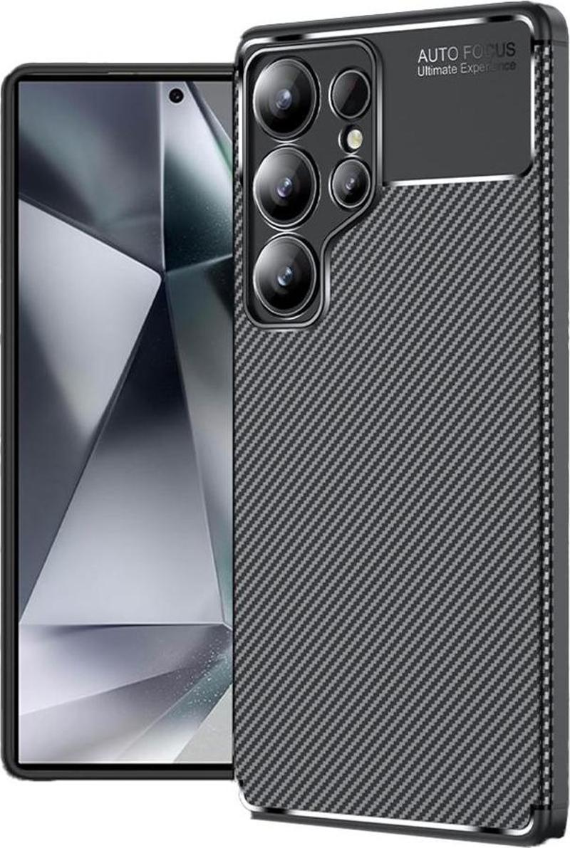 Samsung Galaxy S25 Ultra Kılıf Darbe Emici Uzun Ömürlü Parmak İzi Yapmaz Karbon Tasarım Negro Kılıf
