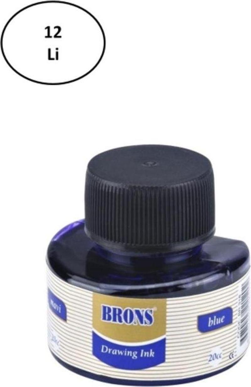 Brons Çini Mürekkebi Mavi 12'Li