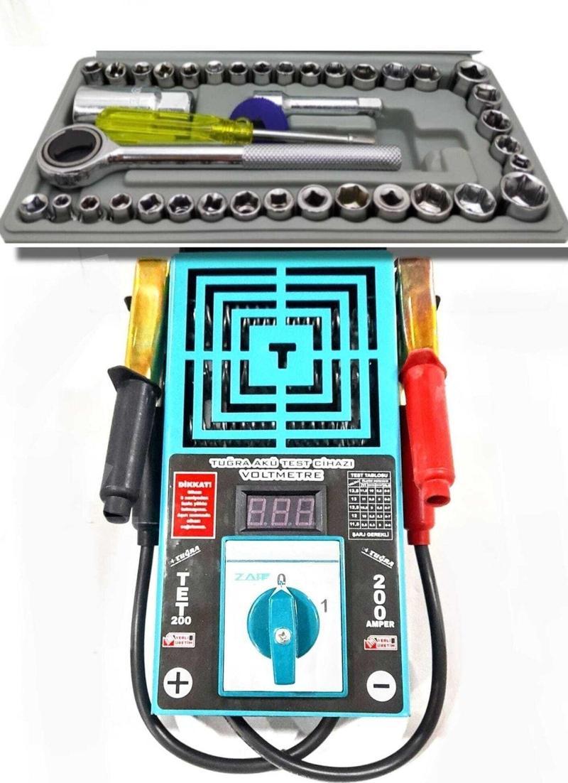 200 Amper Akü Test Cihazı 6/12/24 V 40 Parça Mini Lokma Seti