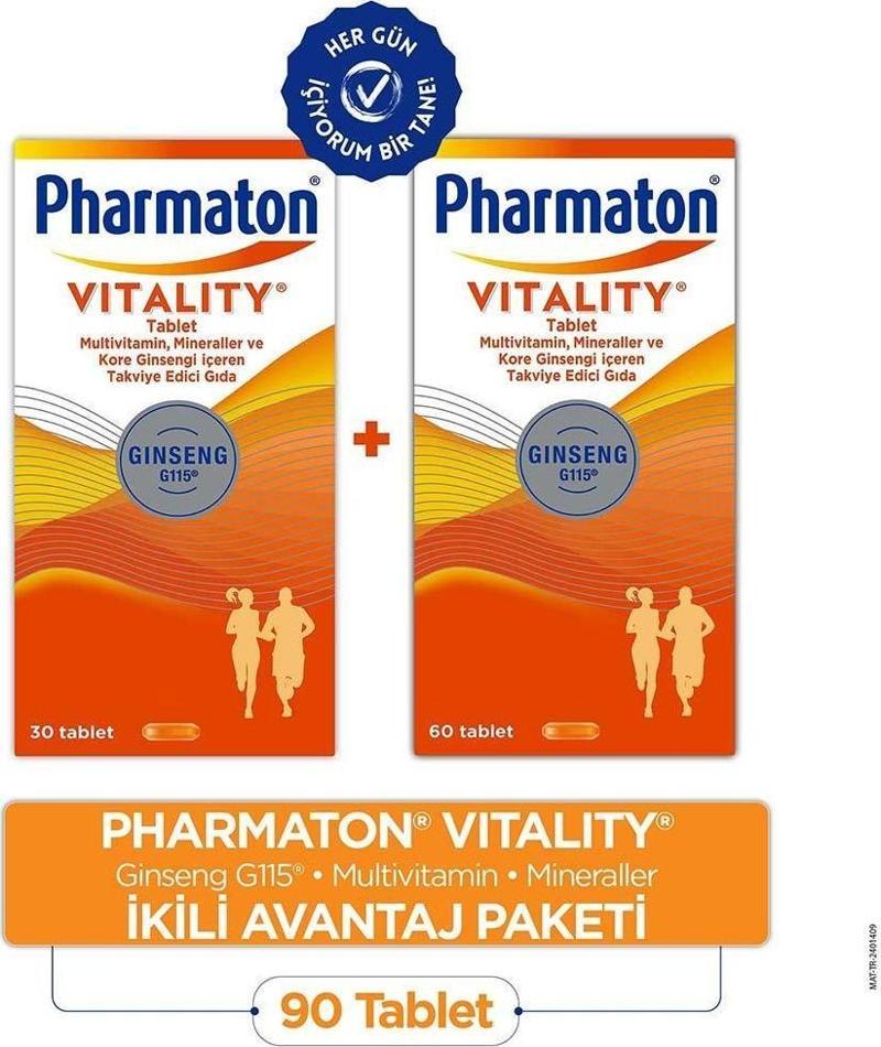 VITALITY 60 TAB&PHARMATON VITALITY 30 TAB İKİLİ AVANTAJ PAKETİ