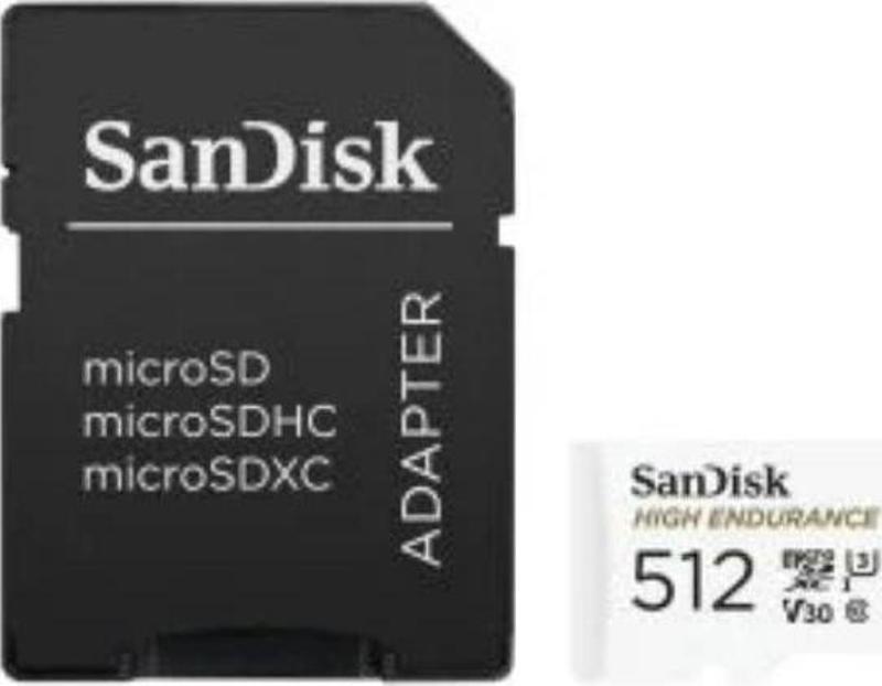 High Endurance 512GB 100/40MB/s microSDXC C10 V30 Adaptörlü Hafıza Kartı SDSQQNR-512G-GN6IA