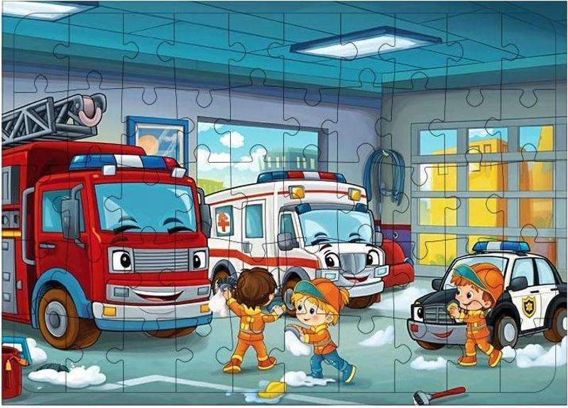 Ahşap Mdf Puzzle Yapboz Araba Tamir Atölyesi 50 Parça 35*50 cm