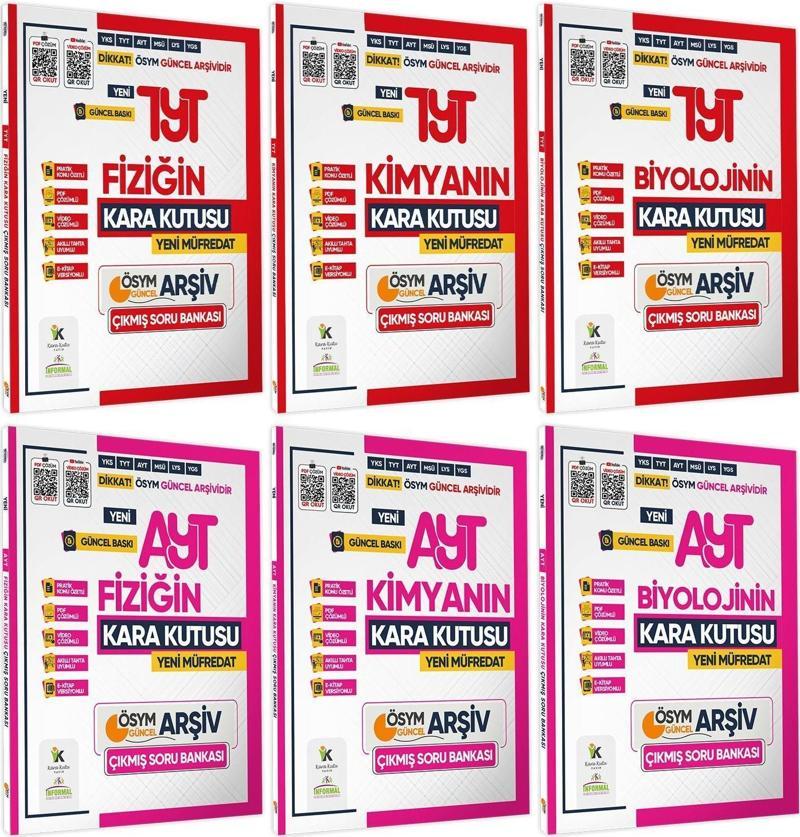 2025 YKS TYT AYT Fizik Kimya Biyolojinin(FKB)Kara Kutusu Çıkmış Soru Bankası 6lı Set Dijital Çözümlü