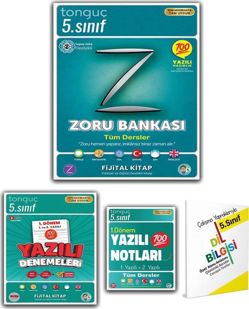 Tonguç Yayınları 5. Sınıf Zoru Bankası Tüm Dersler + 1. Dönem Yazılı Denemeleri ve Notları Seti