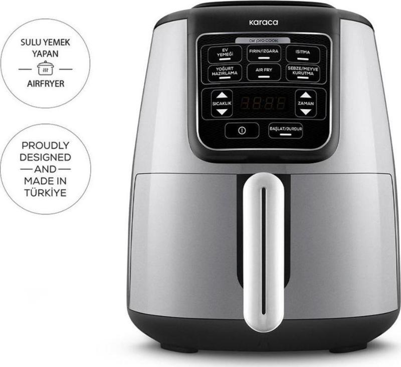 Air Pro Cook Xl 2 İn 1 Konuşan Airfryer Fritöz Cool Gray 4 Kişilik