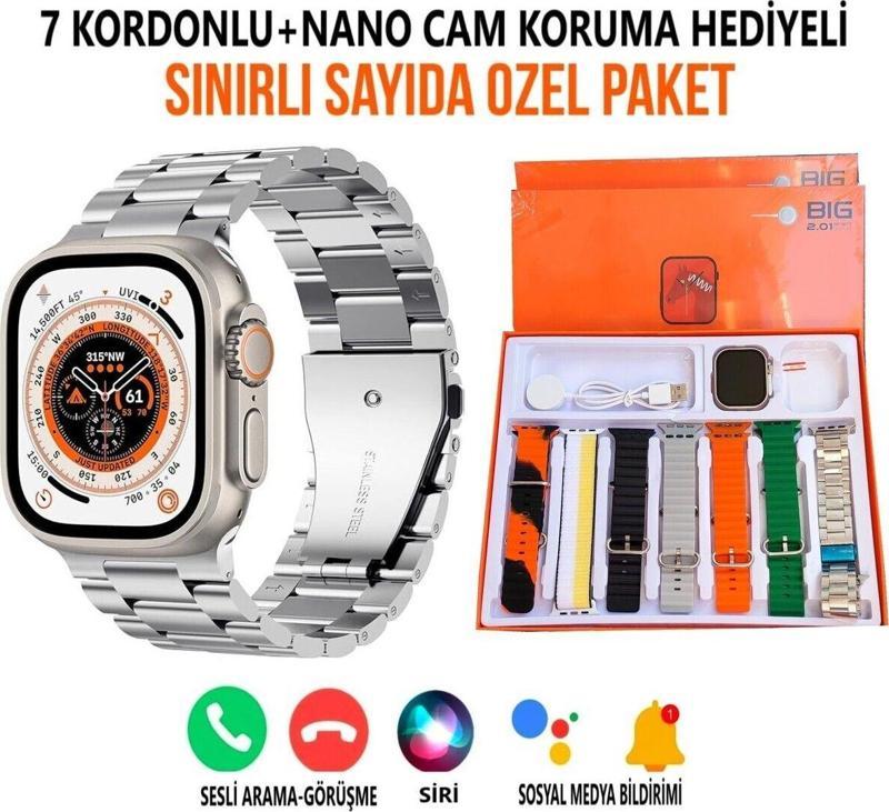 Watch 8 Ultra 7 Kordon Ve 1 Adet Nano Cam Koruma Hediyemiz