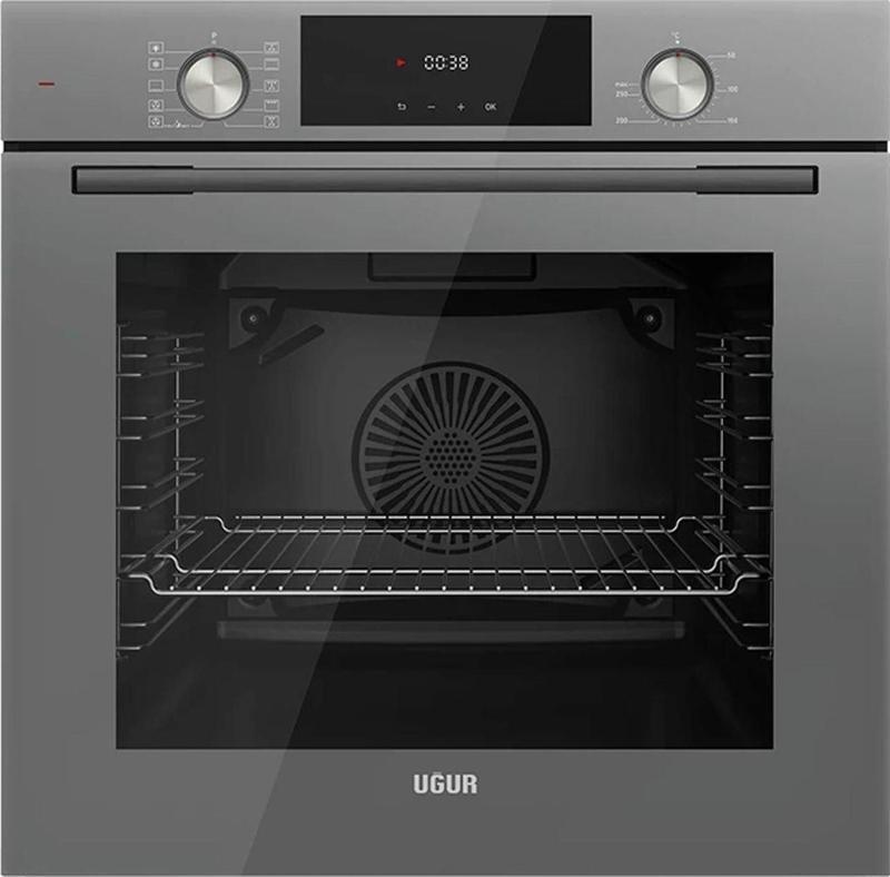 UAF 6011D GCPET A Enerji Sınıfı 10 Programlı Fry Art Gri Ankastre Fırın