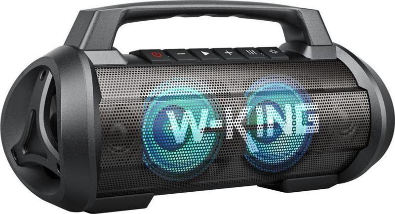 D10 Bluetooth Hoparlör 120W Partybox 42S Dinleme Işıklı IPX6 Kablosuz Stereo TWS Ses Bombası Siyah