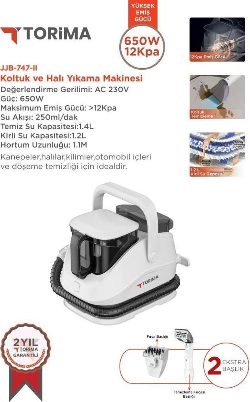 JJB-747-II Koltuk ve Halı Yıkama Makinesi Leke Çıkartma Makinesi