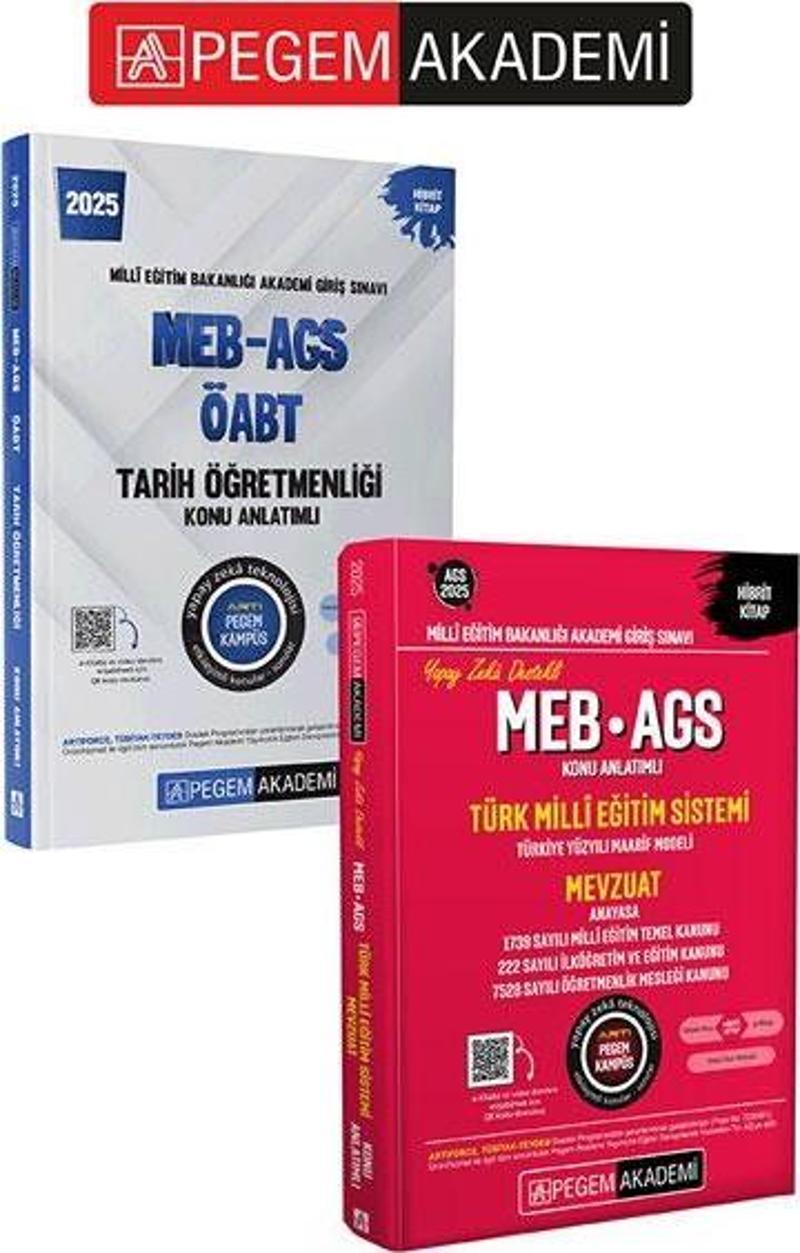 PEGEM AKADEMİ 2025 MEB-AGS-ÖABT Tarih Öğretmenliği Konu Anlatımlı  + 2025 MEB-AGS Konu Anlatımlı Tür