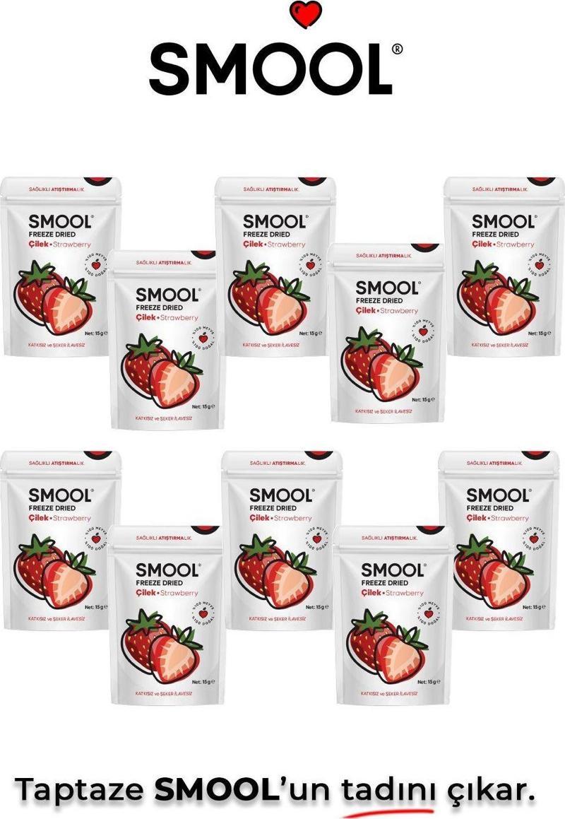 Freeze Dried Fruit Strawberry Pack Of 10-Çilek 10Lu Paket (15 Grx10) Dond. Kurutulmuş -Freeze Dry