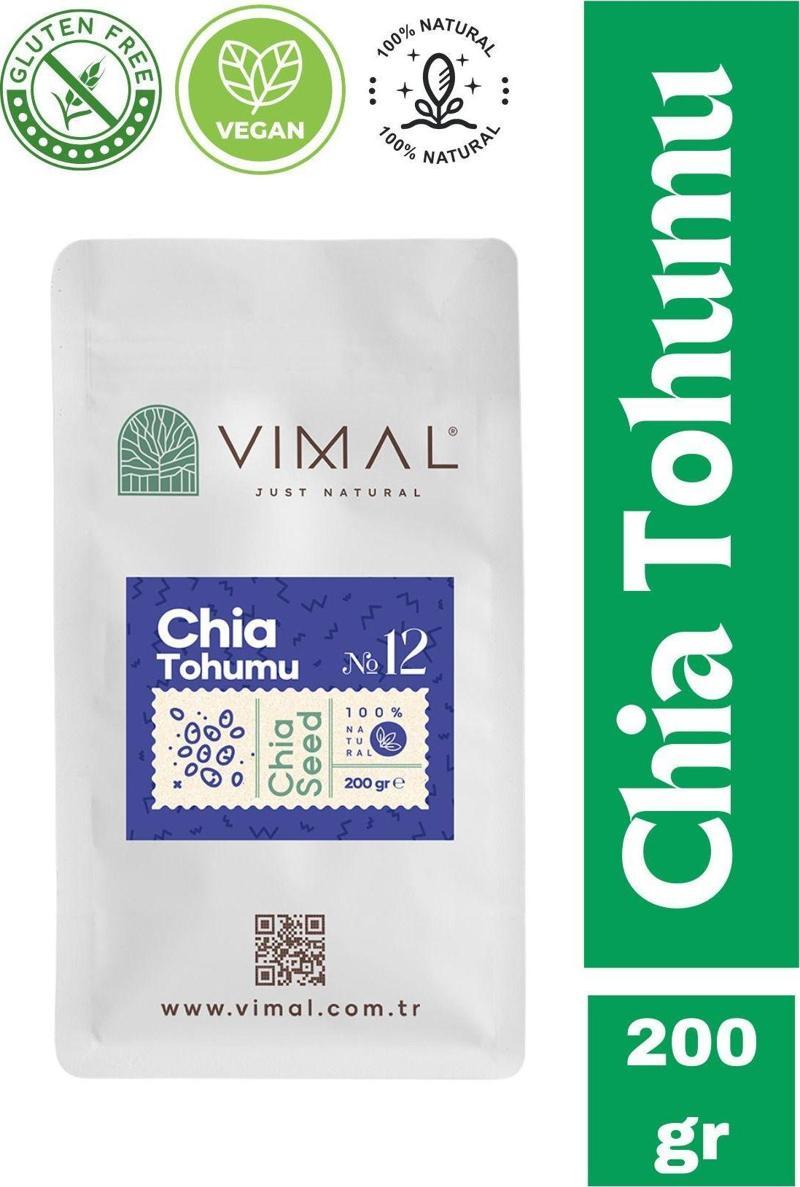 Chia Tohumu 200  gr Glutensiz Taze Tohum Vegan Ürün 1.Kalite Kiltli Özel Ambalaj