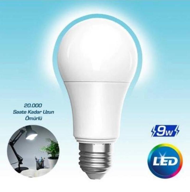 9W Led Ampul E-27 Duylu Beyaz 6500K