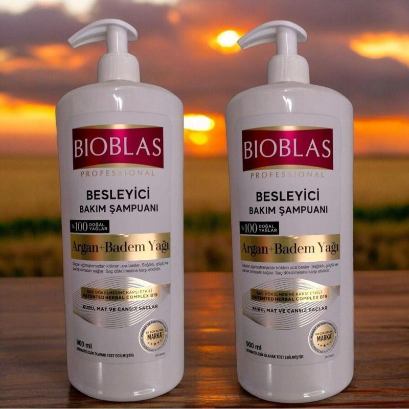 2 Adet Argan Badem Yağı 900 Ml Professional Besleyici Bakım Şampuanı % 100 Doğal Yağlar