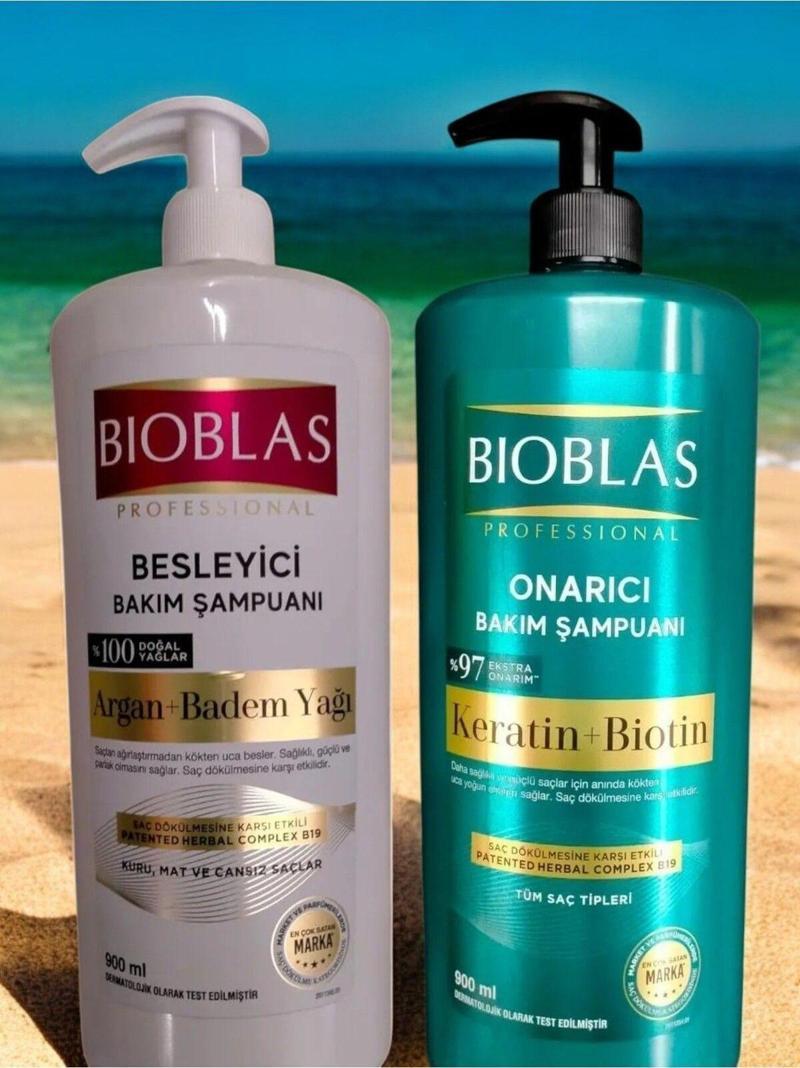 Argan-Badem + Keratin Biotin (Besleyici Onarıcı Set 900 Ml + 900 Ml)