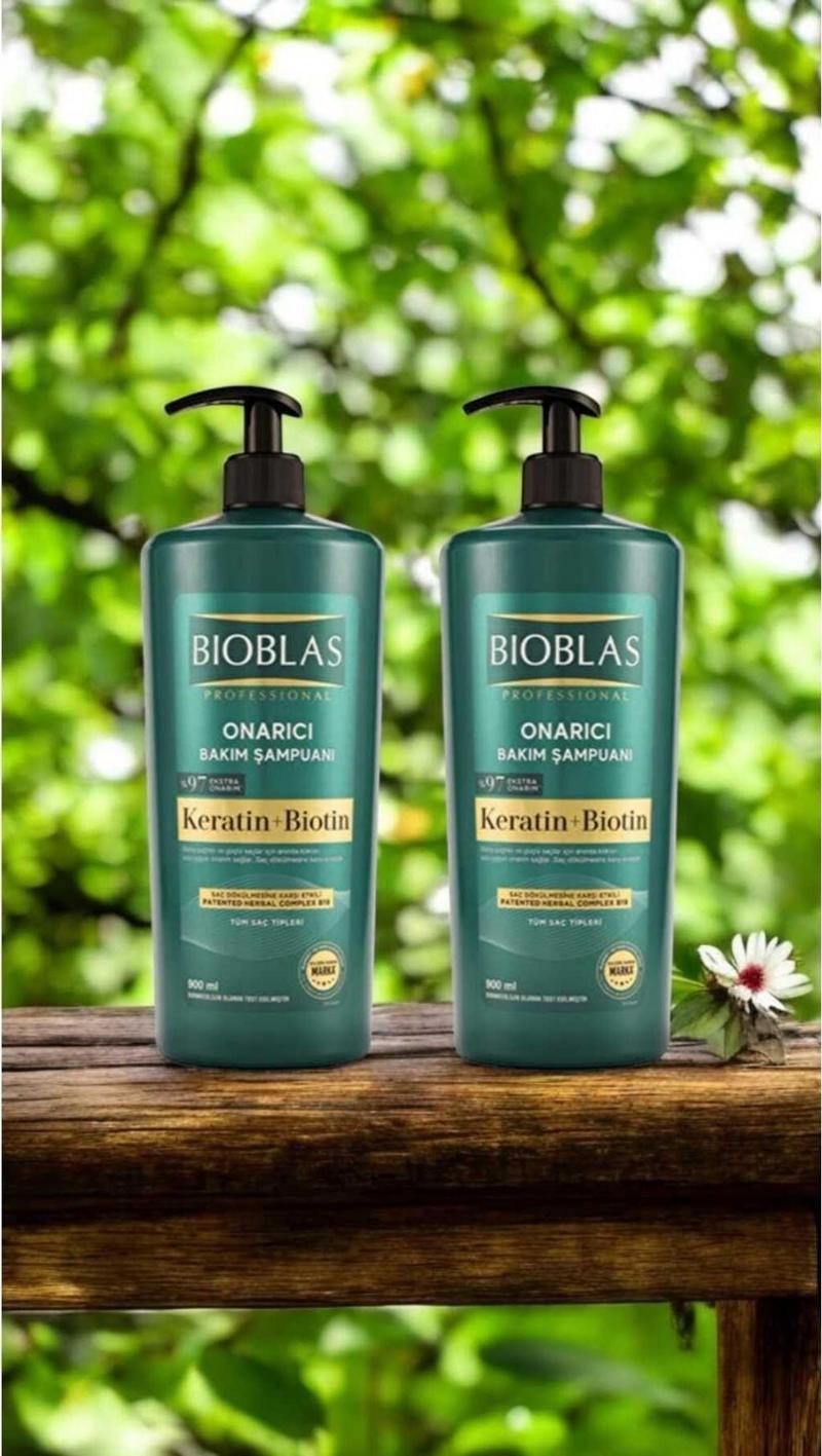 Keratin Ve Biotin 2’Li Şampuan 900 Ml X 2 Adet (Saç Onarıcı Set) + Karamürverli Dudak Balmı Hediye