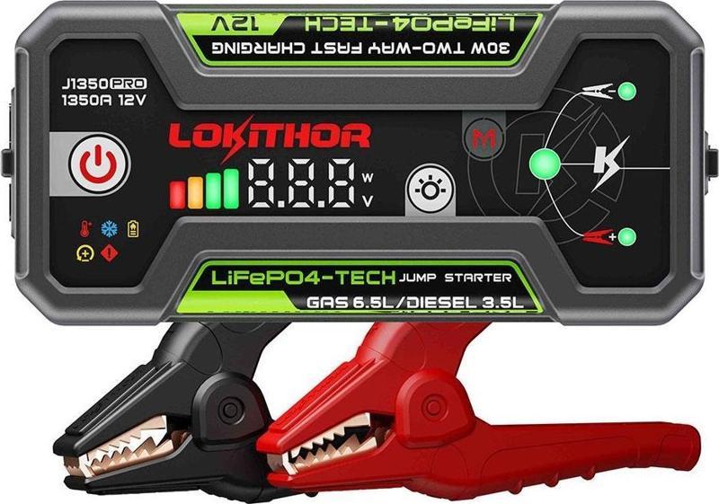 J1350PRO 12V 1350Amp LiFePO4 Akıllı Akü Takviye + Powerbank + Led Lamba