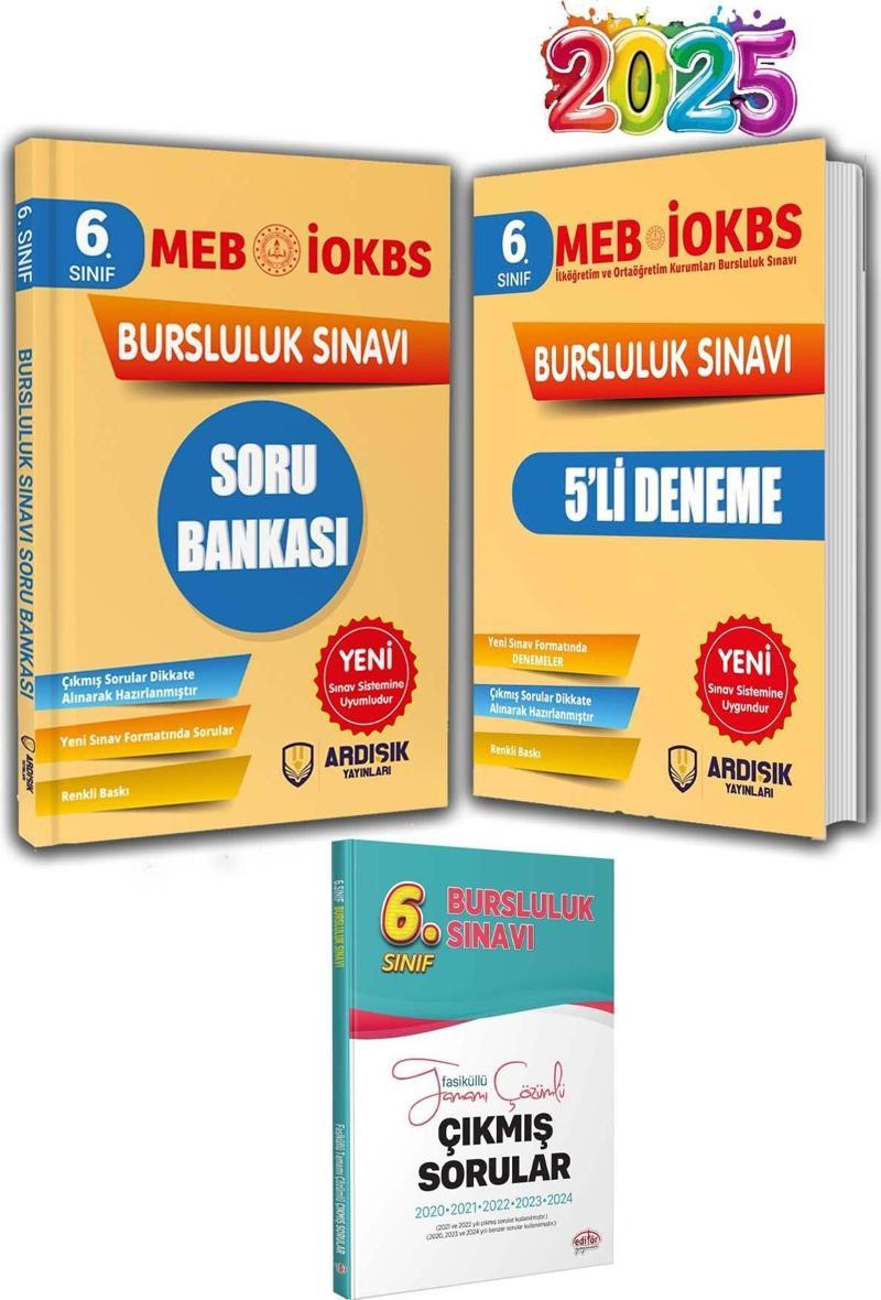 Ardışık Yayınları 6. Sınıf 2025 Bursluluk Sınavı Soru Bankası Deneme Seti Çıkmış ve Benzer Sorular Kitabı