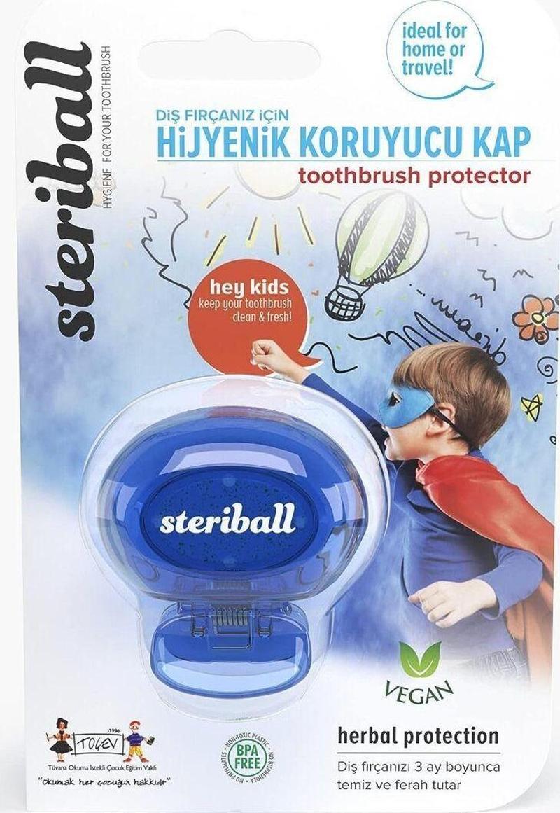 Steriball Diş Fırçası Için Vegan Hijyenik Koruyucu Mavi Kap