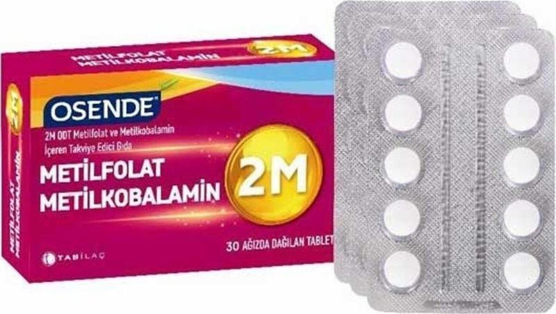 2M Metilkobalamin B12 Metilfolat Folik Asit 30 Tablet