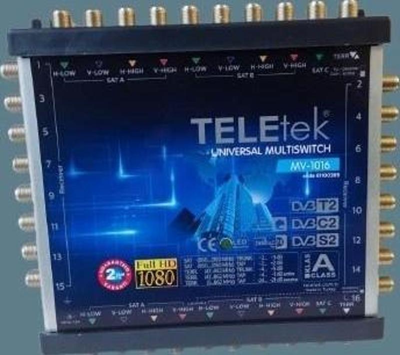 16 Çıkışlı Üniversal Multi Switch Hybrid Uydu Santrali Sonlu & Kaskatlı Kullanılabilir