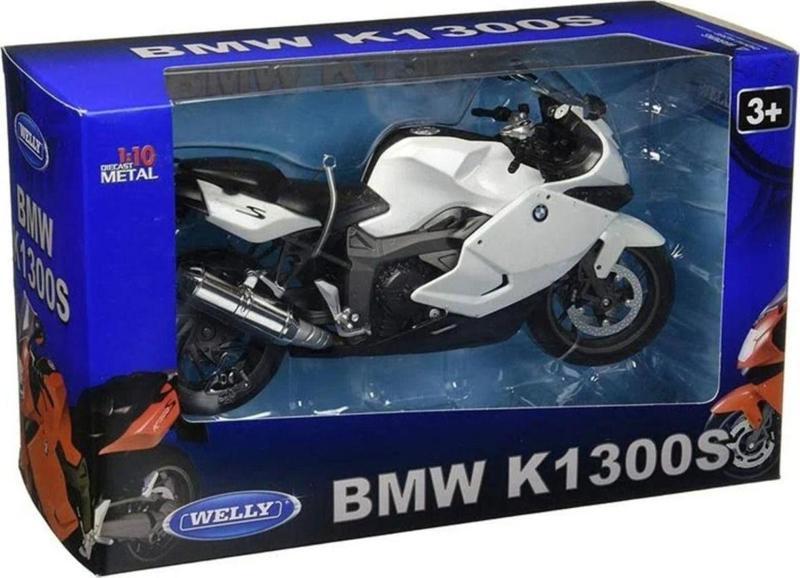 Welly Bmw K1300S 1:10 Ölçek Beyaz Metal Motorsiklet Die Cast