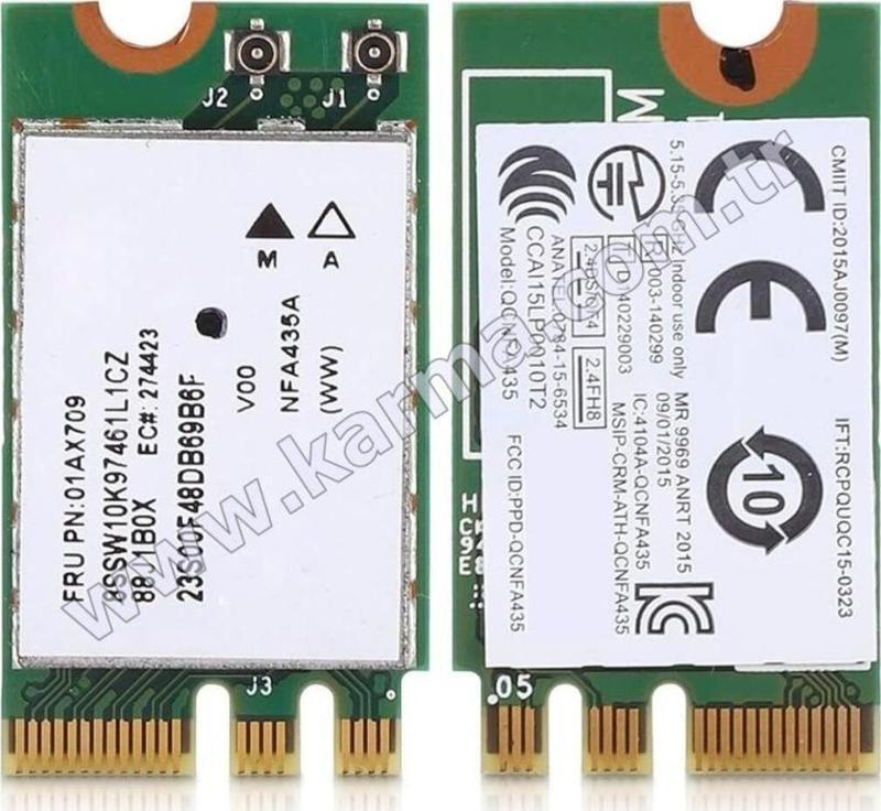 01AX709 2,4G + 5G Çift Bant-WLAN Kartı Orijinal Notebook Wifi Kart NGFF/M.2 Adaptör QCNFA435