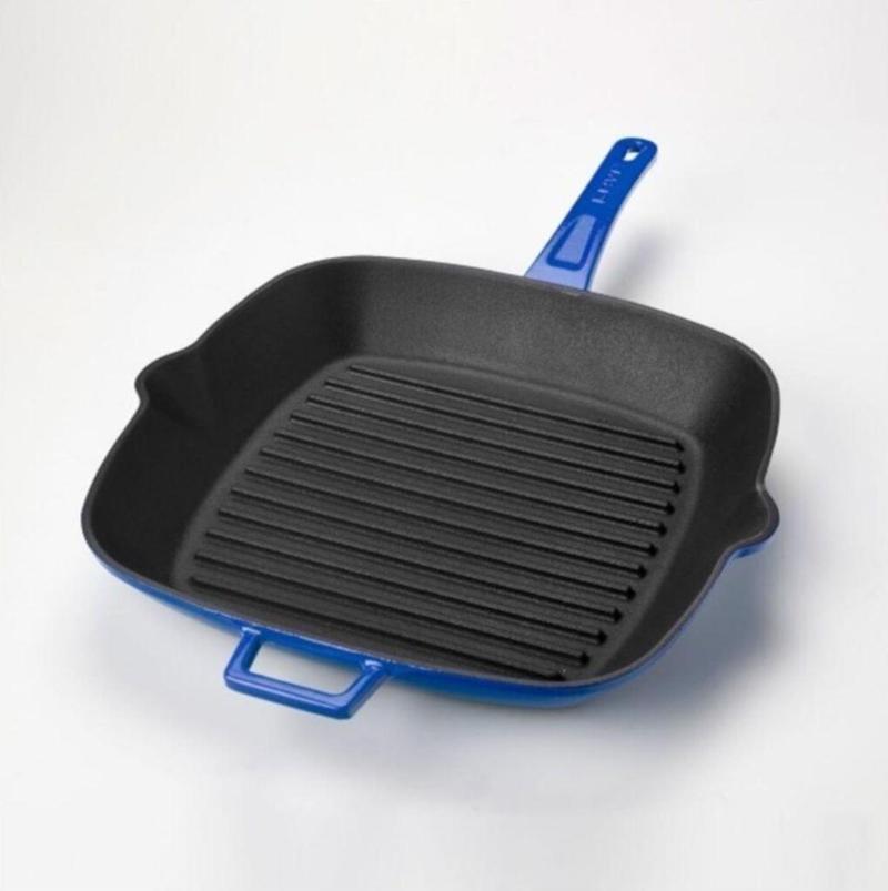 Grill Tava 26*32 Metal Saplı Mavi