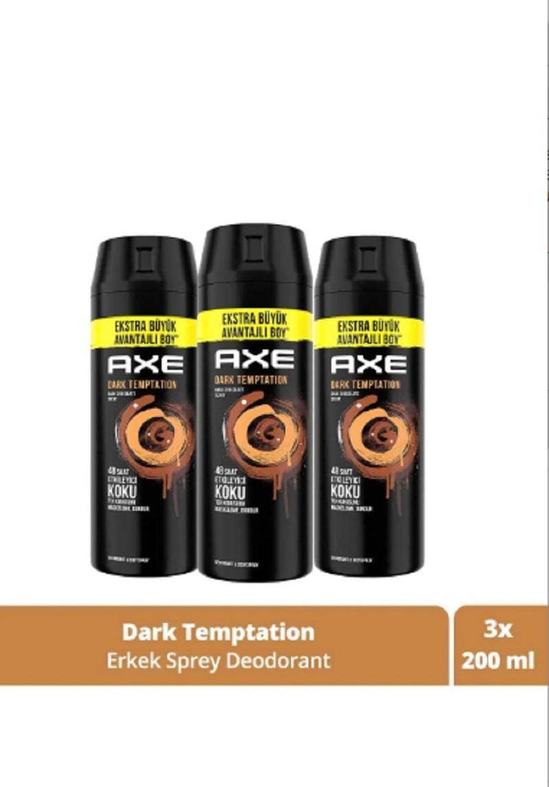 Erkek Sprey Deodorant Dark Temptation 200 ml X3