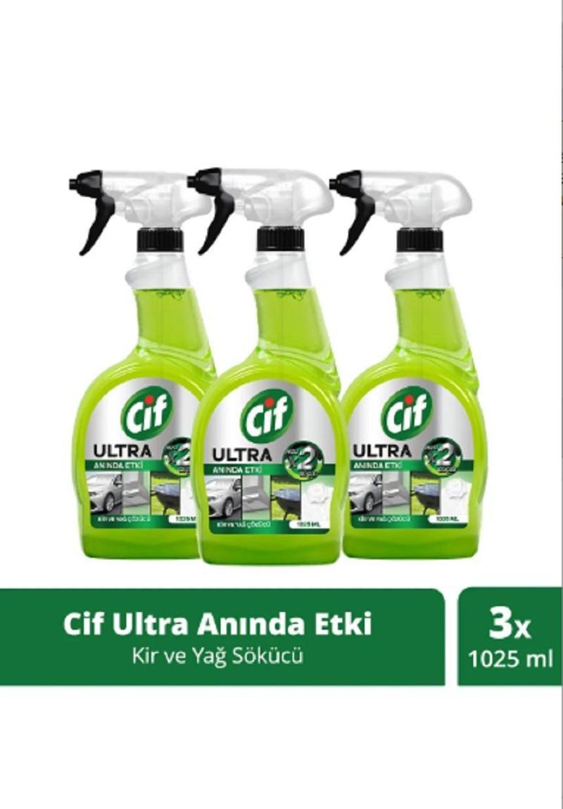 Cif Ultra Anında Etki Kir Ve Yağ Çözücü 1025 ml X3