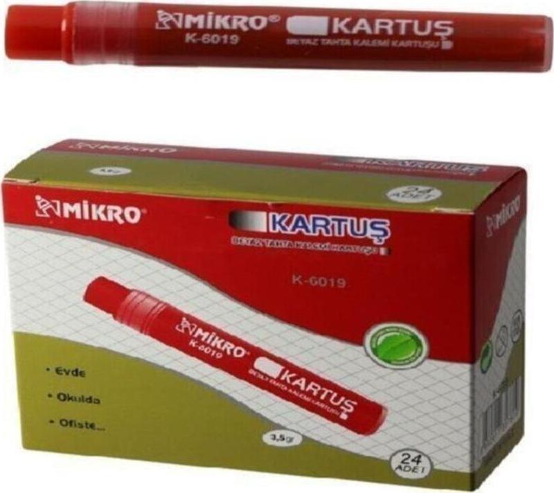 K-6019 Tahta Kalemi Kartuşu Kırmızı 24 Lü (1 Paket 24 Adet)