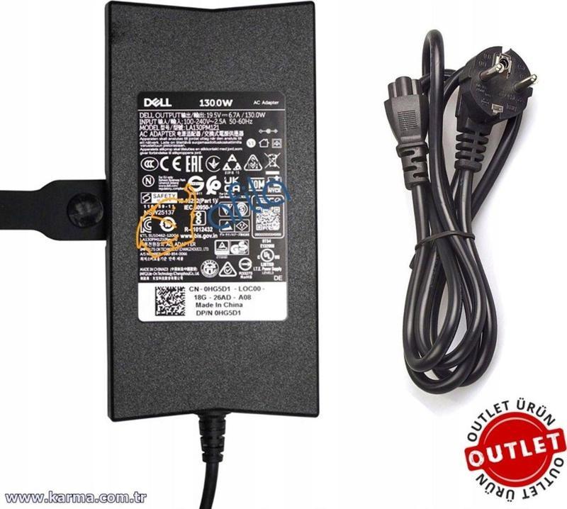 - Dell 19.5V 6.7A (130W) 5.0mm\7.4mm - Notebook Adaptör - ADP-130DB (Outlet)