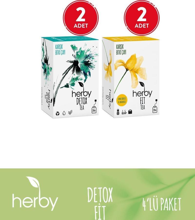 Bitki Çayı 4'lü e Destek Fit Paketi (Detox Tea, Fit Tea)