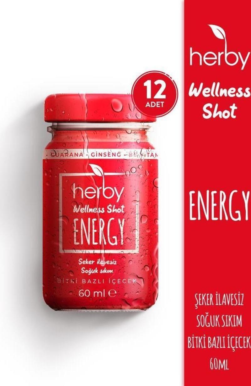 Energy Ginseng Shot 12'li Paket Enerji Desteği Bitki Bazlı İçecek 60 ml
