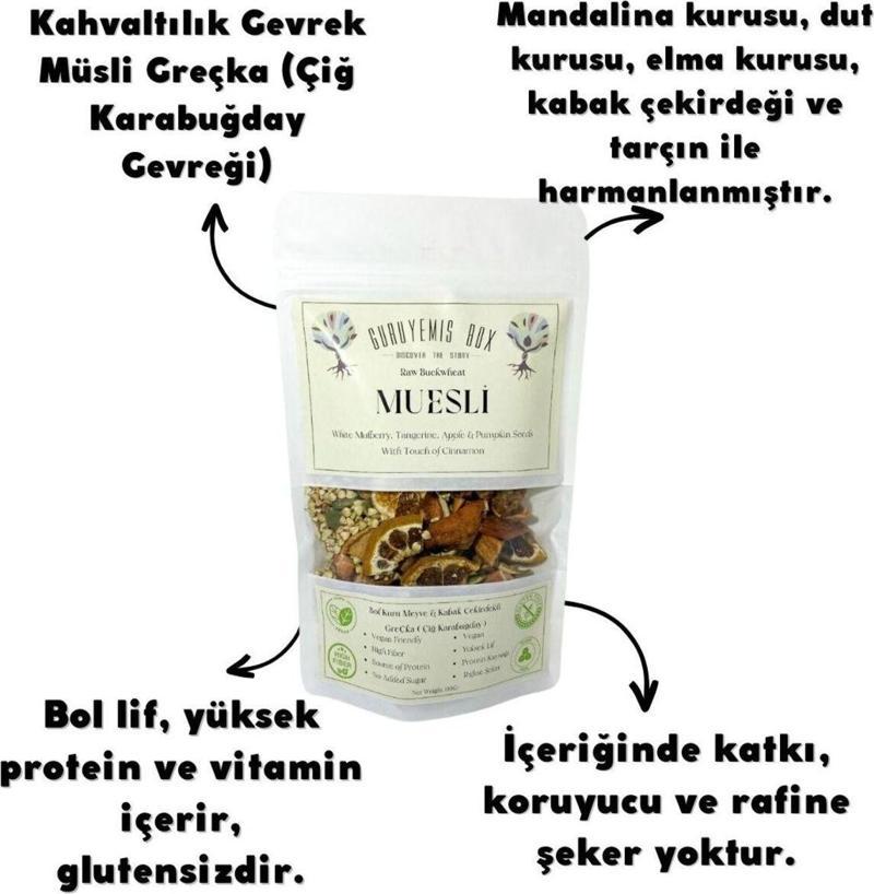 Müsli gr.eçka Kahvaltılık Gevrek Çiğ Karabuğday Bol Kuru Meyveli Kabak Çekirdekli