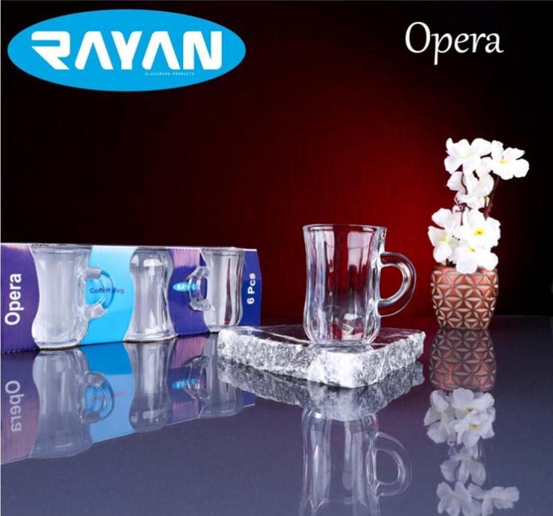 Just Cheap Store Rayan Opera 6'Lı Kulplu Çay Bardağı