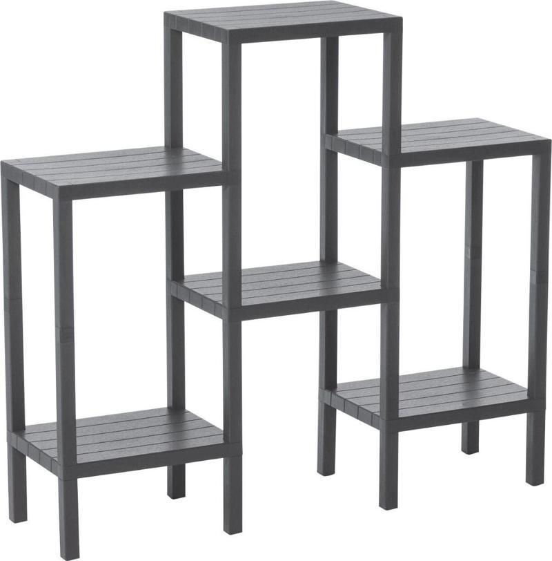 6 Raflı - Gri Modüler Ünite Plastik 108X100X29 Cm
