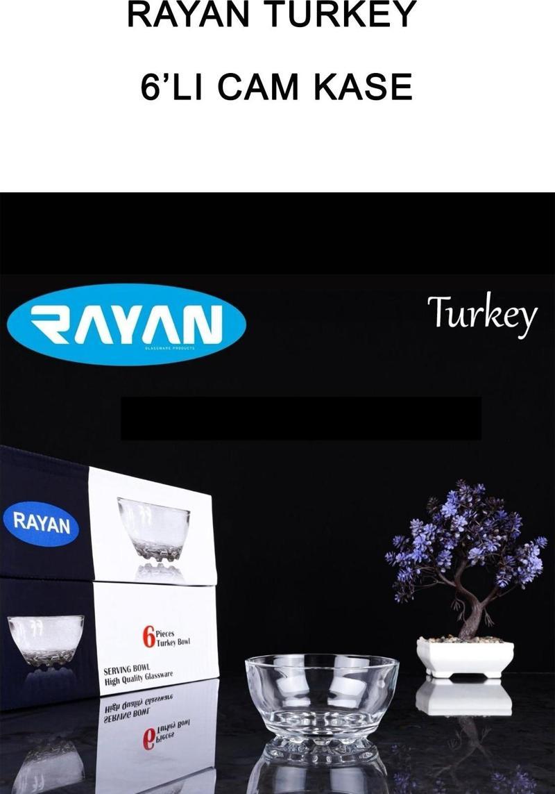 Just Cheap Store Rayan Turkey 6'Lı Cam Kase