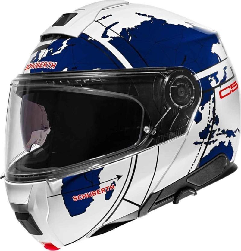 C5 Globe Blue Çene Açılır Motosiklet Kaskı