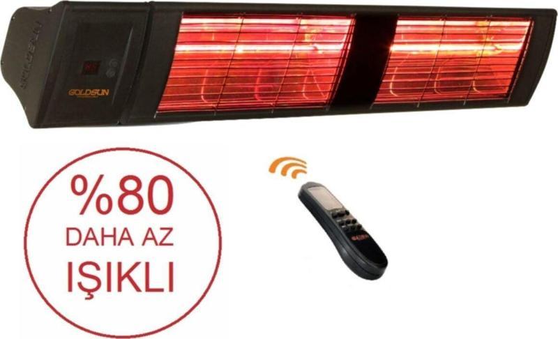 Supra Plus 3000 W Kumandalı Az Işıklı Kademeli Suya Dayanıklı Elektrikli Dış Ortam Isıtıcısı