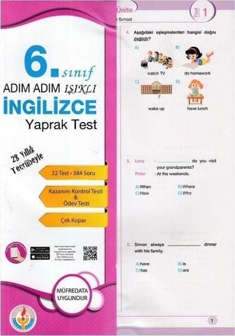 6. Sınıf Adım Adım Işıklı İngilizce Yaprak Test Bilal Işıklı Yayınları