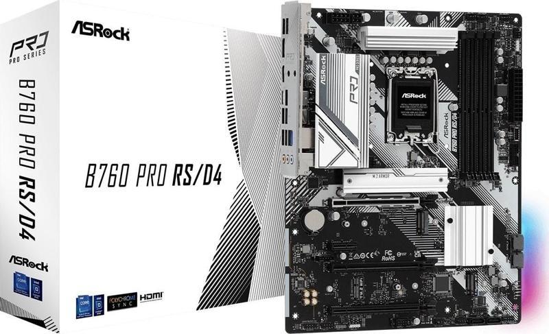 B760 Pro RS/D4 90-MXBL80-A0UAYZ Intel B760 Soket 1700 DDR4 5333(OC)MHz ATX Gaming (Oyuncu) Anakart