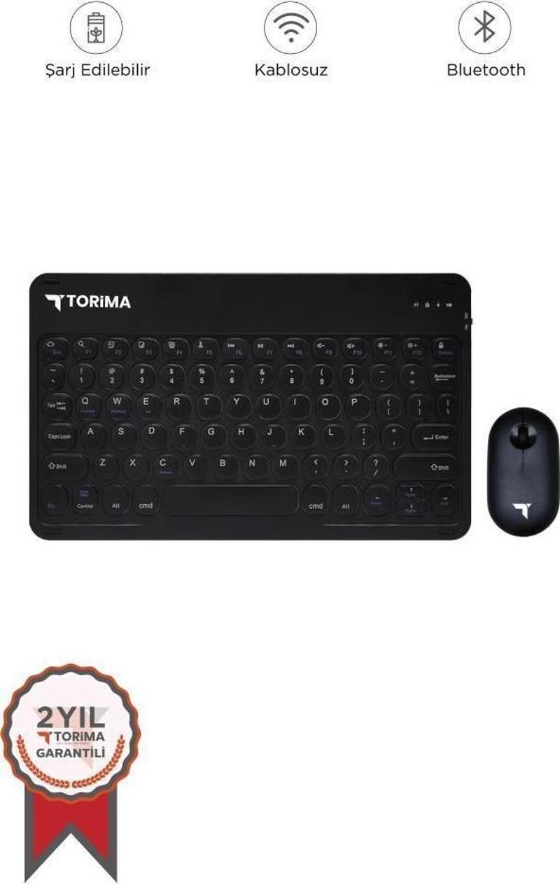 TMK-08 Siyah Kablosuz Bluetooth Klavye Mouse Seti
